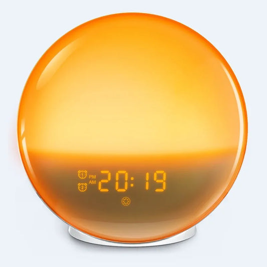 GoldByte Premium Sunrise Alarm Clock – Smart App Control, Sleep Sounds & 360° Ambient Light