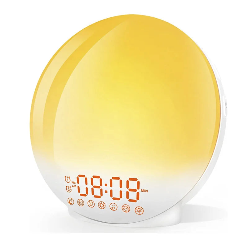 GoldByte Premium Sunrise Alarm Clock – Smart App Control, Sleep Sounds & 360° Ambient Light