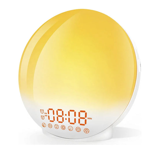 GoldByte Premium Sunrise Alarm Clock – Smart App Control, Sleep Sounds & 360° Ambient Light